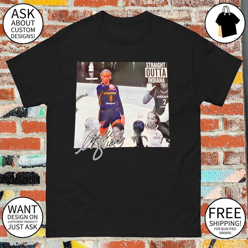 Sophie Cunningham Indiana Fever autographed Indiana Fever basketball player Straight Outta Indiana shirt