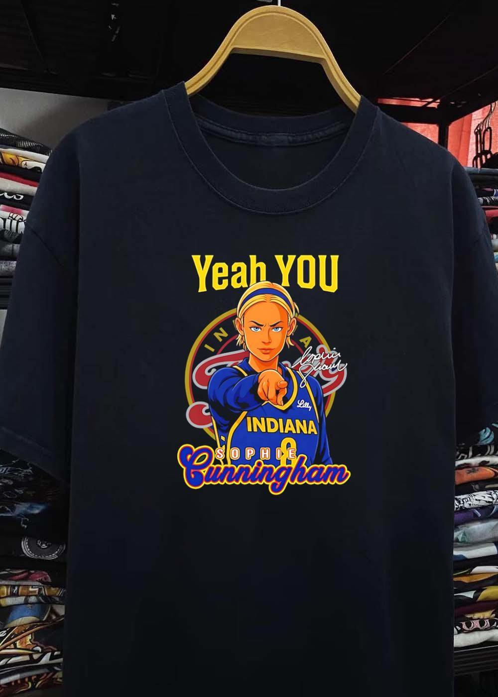 Sophie Cunningham Signed Yeah You Pointing Indiana Fever T-Shirt