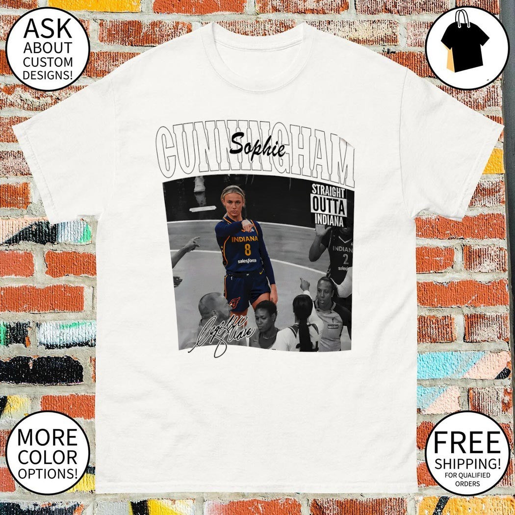 Sophie Cunningham Straight Outta Indiana Fever Basketball WNBA signature shirt