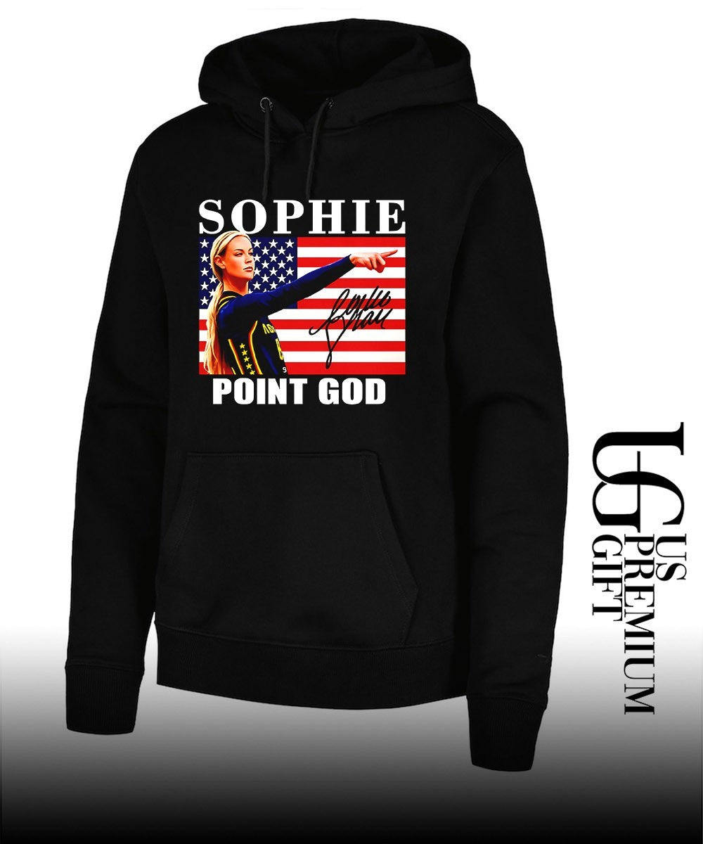 Sophie Cunningham point God Indiana Fever American flag signature shirt