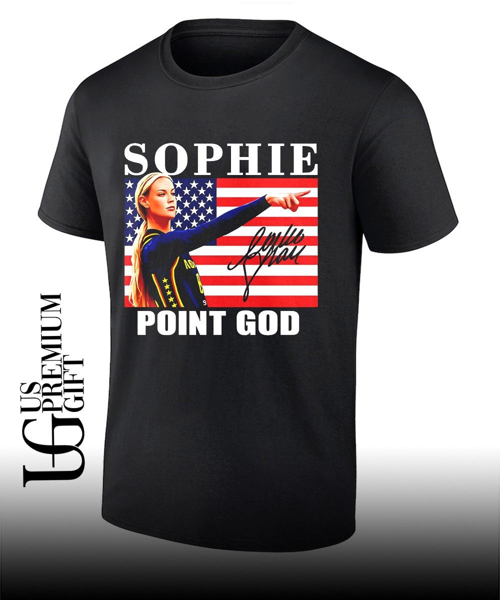 Sophie Cunningham point God Indiana Fever American flag signature shirt