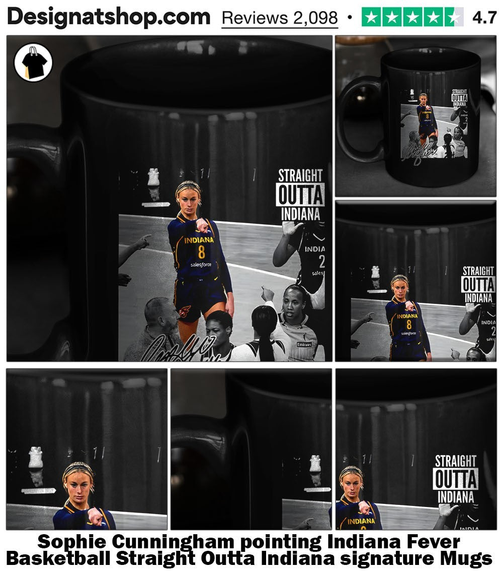 Sophie Cunningham pointing Indiana Fever Basketball Straight Outta Indiana signature shirt