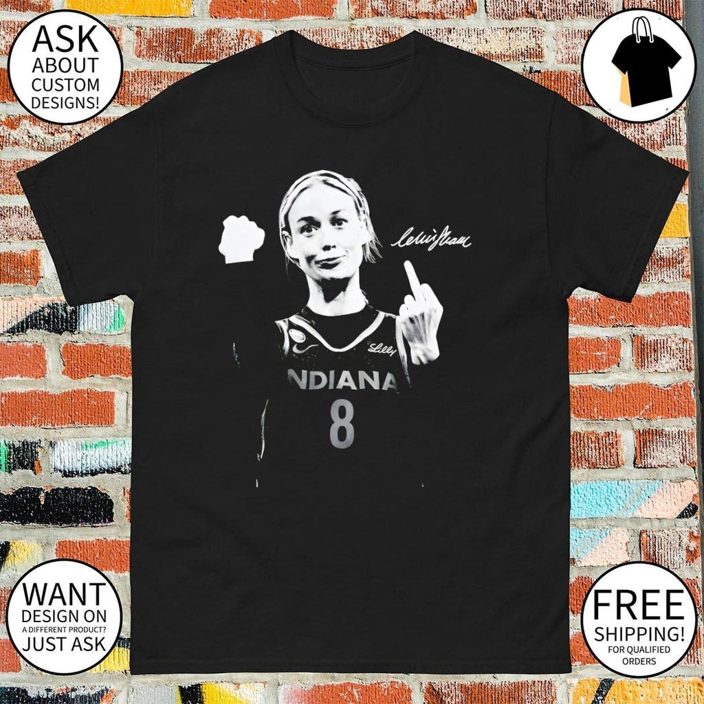 Sophie Cunningham pointing and middle finger Indiana Fever Basketball signature shirt