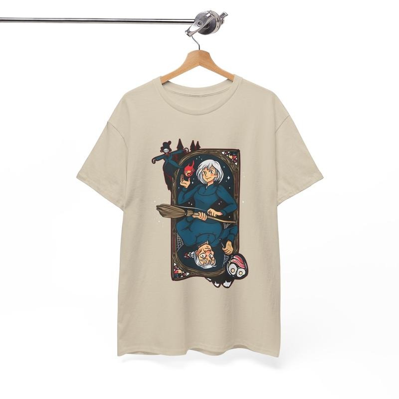 Sophie and Calcifer Howls Moving Castle T-Shirt, Ghibli Shirt, Hayao Miyazaki, Studio Ghibli Gift, Anime Howls Moving...