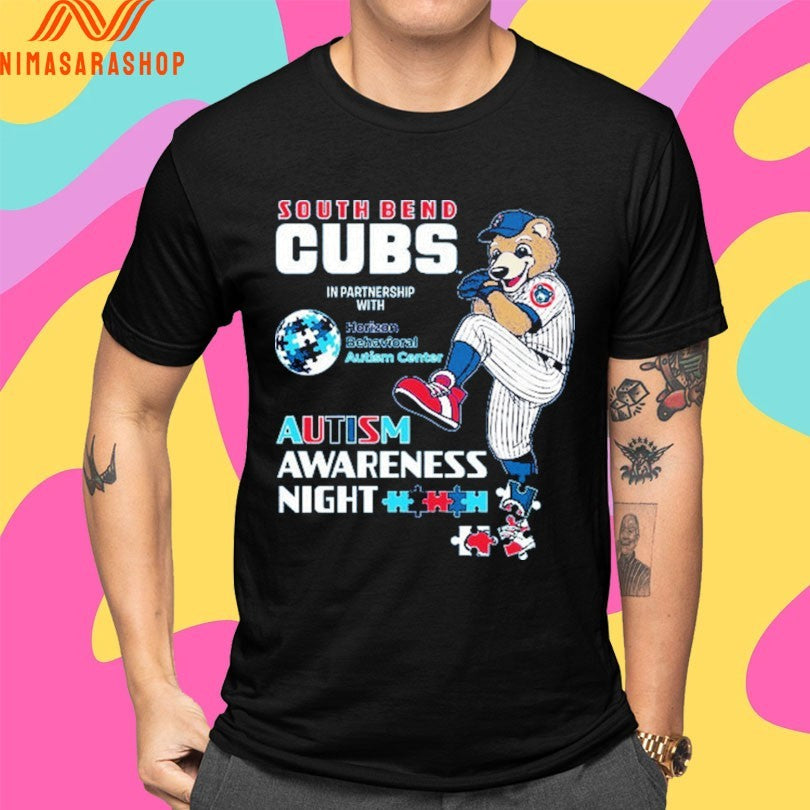 South Bend Cubs In Partnership With Horizon Behavioral Autism Center Autism Awareness Night Shirts