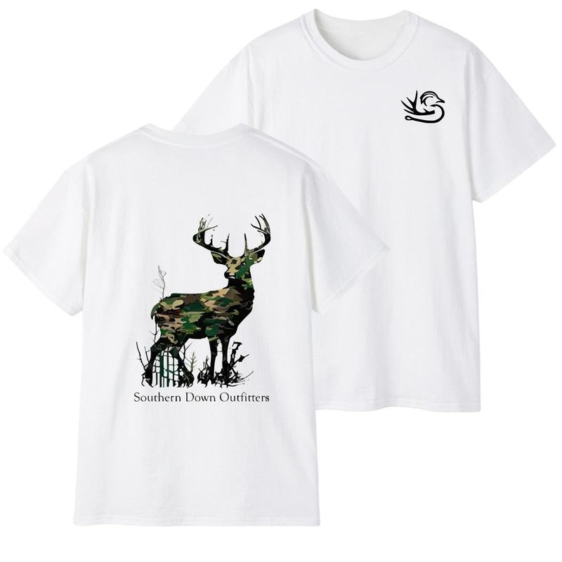 Southern Down Outfitters 2 Sided T-Shirt, Camo Deer Tee For Men For Woman, Trendy Shirt Hoodie, Sweatshirt