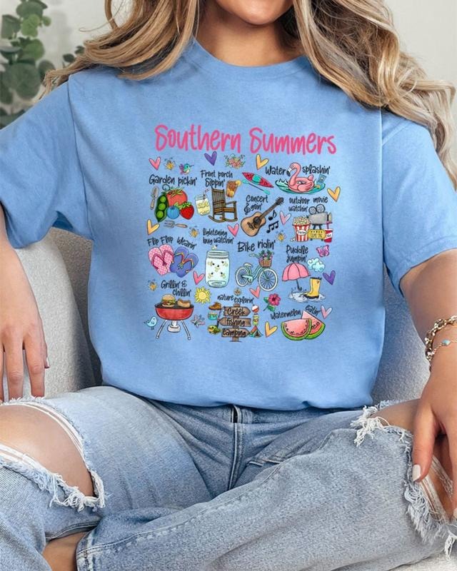 Southern Summers Short Sleeve Relaxed Fit T-Shirt Cotton Crewneck Hoodie, Sweatshirt | UrbanDripWear.com