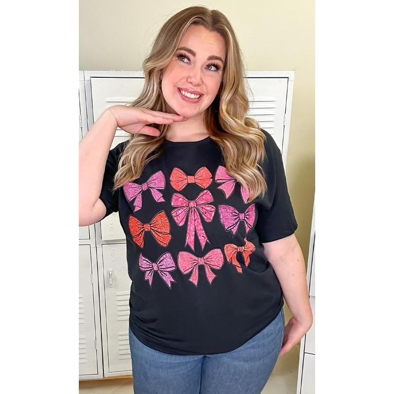 Sparkle Bow Graphic T-Shirt Hoodie, Sweatshirt | UrbanDripWear.com