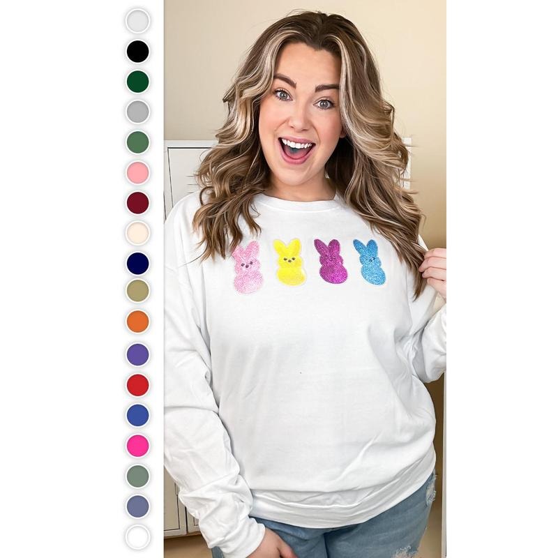 Sparkle Peeps Sweatshirt - Cozy Easter Vibes #SparklePeeps #EasterSweatshirt #SpringGlow T-Shirts, Hoodie | UrbanDripWear.com