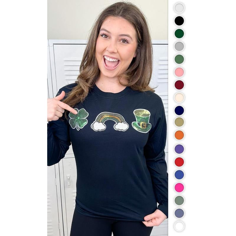 Sparkle St. Patrick’s Long Sleeve T-Shirt Hoodie, Sweatshirt | UrbanDripWear.com