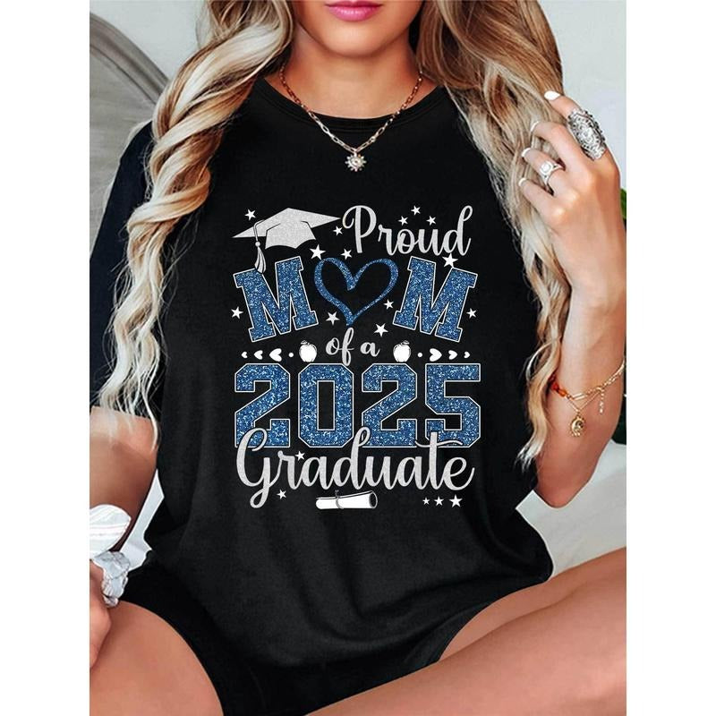 Sparkling Love Blue Printed T-shirt Round Neck, Spring&Summer Short Sleeve Casual Top, Women's Wear Hoodie, Sweatshirt