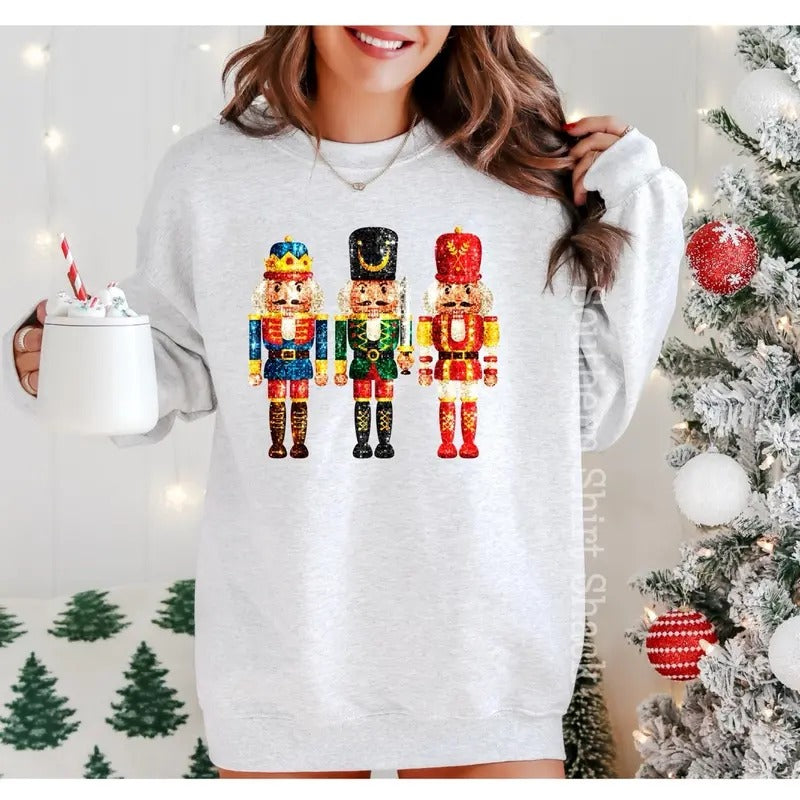 Sparkly Nutcrackers Sweatshirt | Christmas Sweatshirt T-Shirts, Hoodie | UrbanDripWear.com