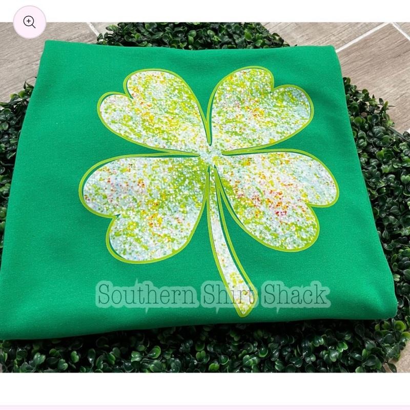 Sparkly Shamrock Sweatshirt | Kelly Green Sweatshirt T-Shirts, Hoodie | UrbanDripWear.com