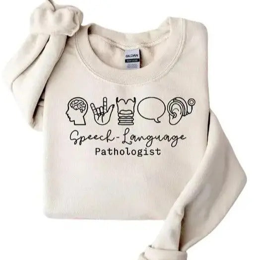 Speech Language Pathologist Sweatshirt, SLP Nurse Sweater, Gift For SLP Hoodie Long Casual Classic Cotton Fitted T-Shirts