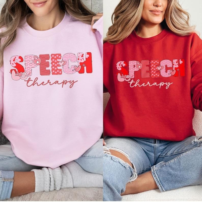 Speech Therapy Sweatshirt, Speech Therapist Sweatshirts, Valentines Day Communication, Speech Language  Hoodie and...