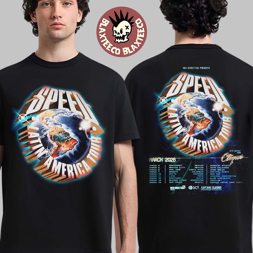 Speed Latin America Tour 2026 Schedule City Dates Two Sided T-Shirt