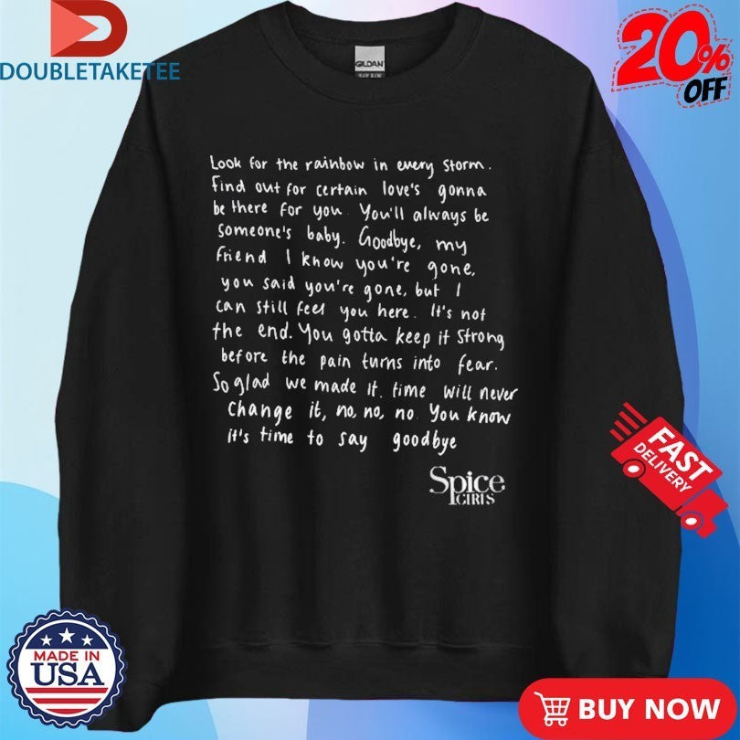 Spice Girls Goodbye Lyrics Shirts