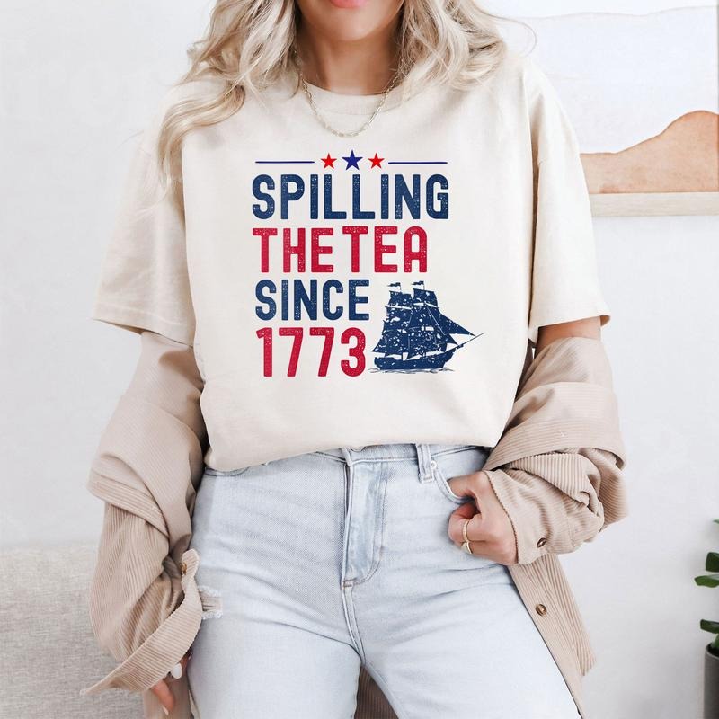 Spilling The Tea Since 1773 Shirt, 4th Of July Shirt, Independence Day Gift, Patriotic Shirt, Memorial Day Gift, Red...
