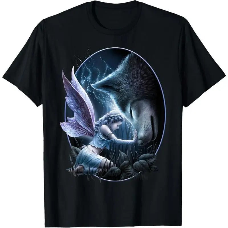 Spiral Original - Sacred Bond - Fairy and Wolf T-Shirt Made in USA Hoodie, Sweatshirt | UrbanDripWear.com