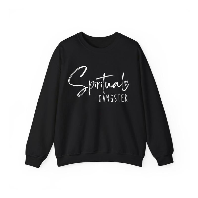 Spiritual Gangster Sweatshirt Casual Street Style Fleece Fabric Crewneck Pullover Sweatshirt Tops Trendy for Women for...