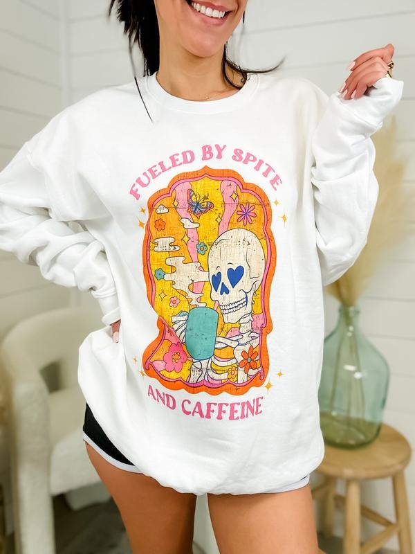 Spite And Caffeine Graphic Sweatshirt T-Shirts, Hoodie | UrbanDripWear.com