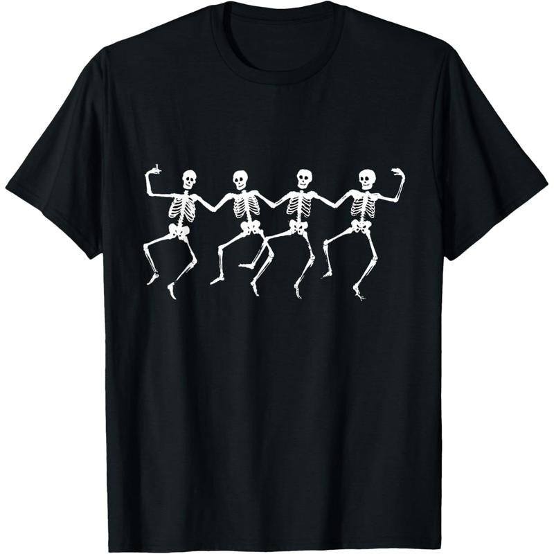 Spooky Dancing Skeletons Classic White Halloween T-Shirt T-Shirt made in usa Hoodie, Sweatshirt | UrbanDripWear.com