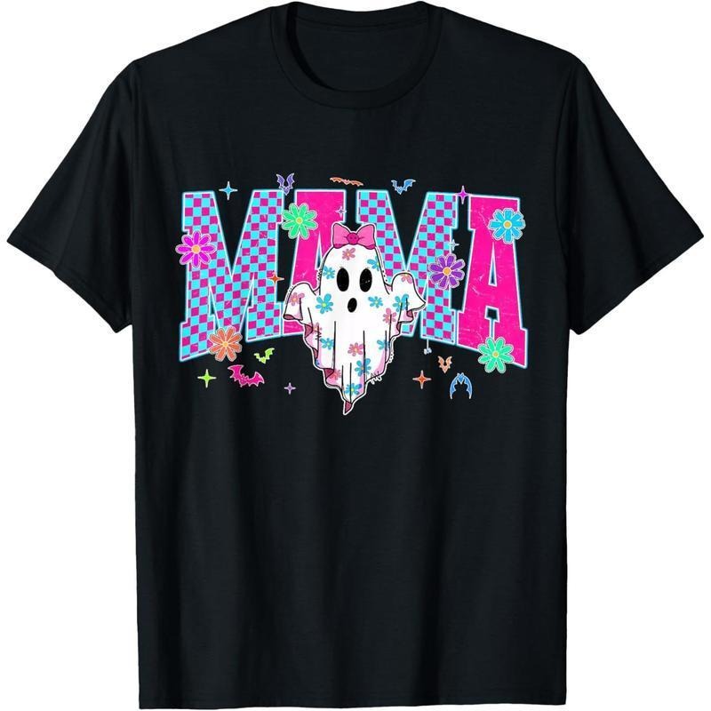 Spooky Mama Halloween Cute Ghost Coquette Bow Trick Or Treat T-Shirt Tops Womenswear style 02 Hoodie, Sweatshirt