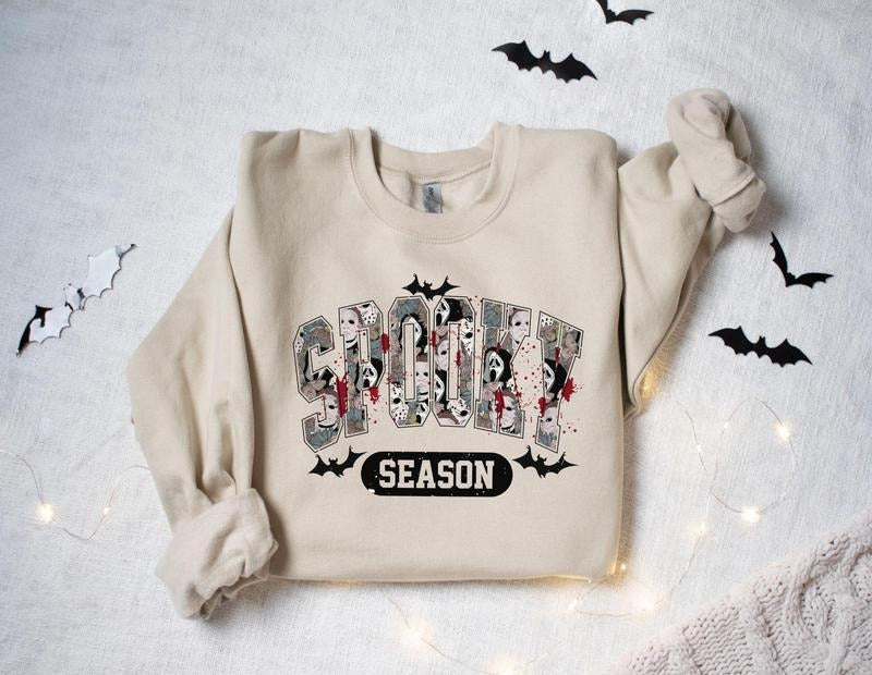 Spooky Season Sweatshirt, Halloween Sweatshirt, Ghost Shirt, Halloween Gift, Fall Crewneck Sweater, Halloween Party Shirt...