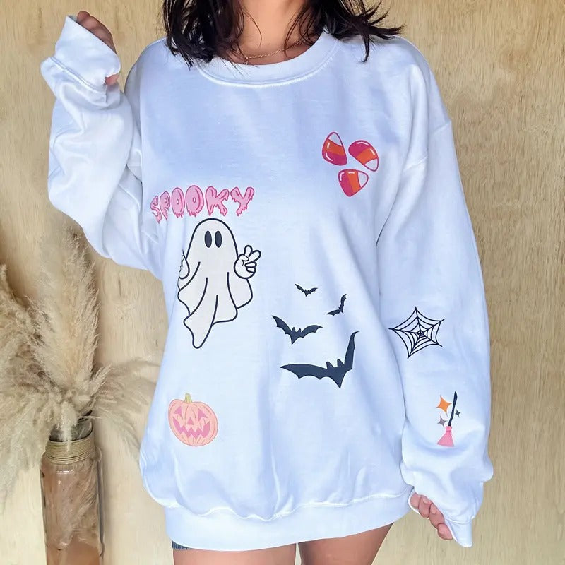 Spooky Sticker Trend Graphic Sweatshirt T-Shirts, Hoodie | UrbanDripWear.com