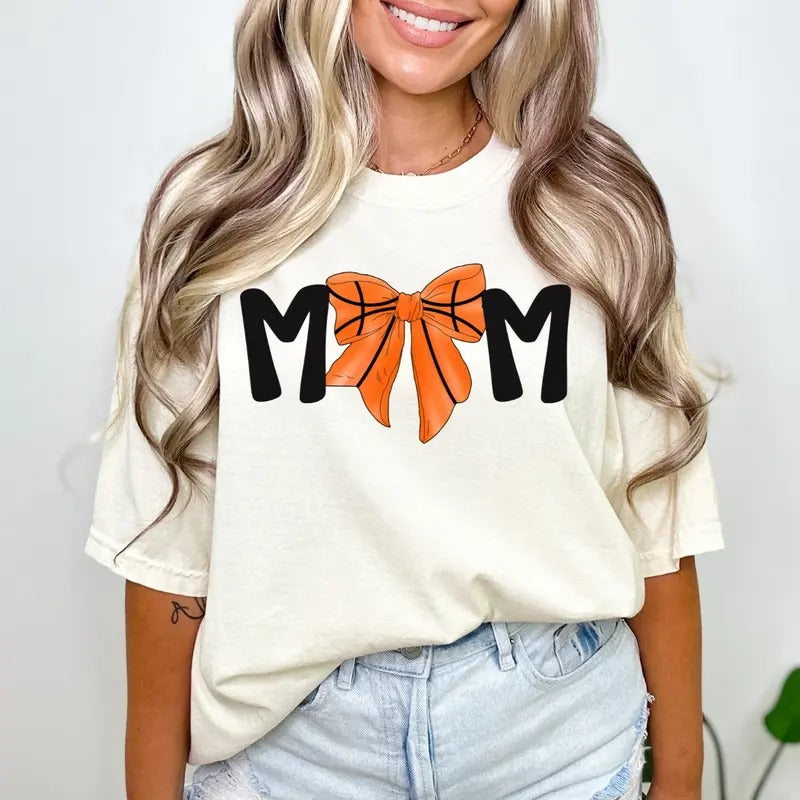 Sports Mom COMFORT COLORS Tee - Coquette Bow Sports Mom Shirt - Game Day Apparel Hoodie, Sweatshirt | UrbanDripWear.com