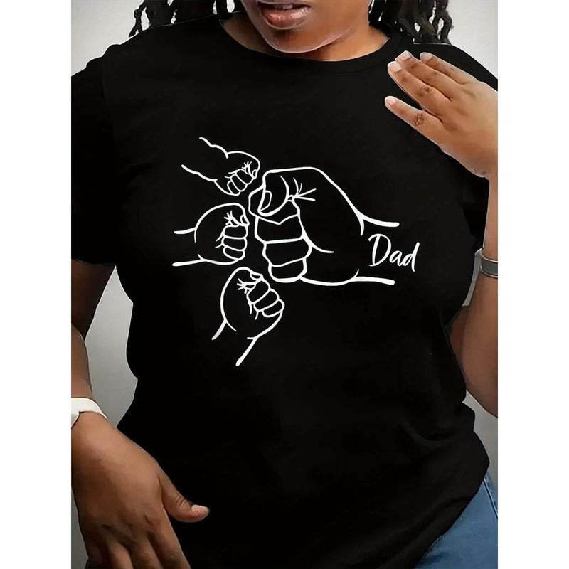 Spring & Summer plus size women'S clothing Fist Bump Dad Of Three Father Of 3 Daddy Happy Father'S Day T-Shirt Hoodie,...