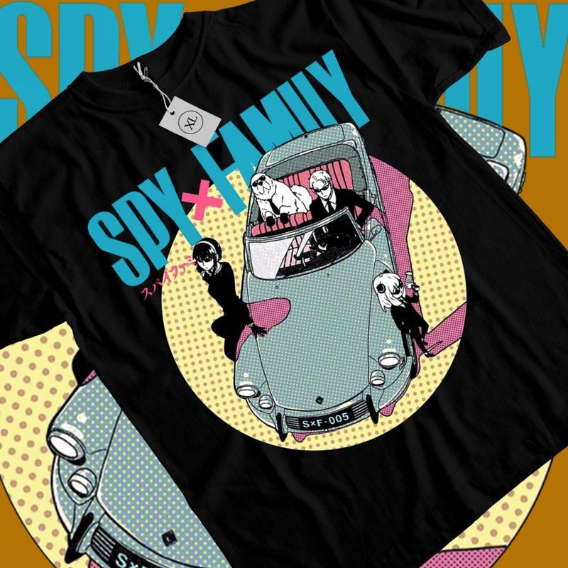 Spy X Family Anime T-Shirt & Sweatshirt, Loid Yor Anya Bond With Car Graphic Tee, Anime Manga Lover Gifts Ball Cotton Hoodie