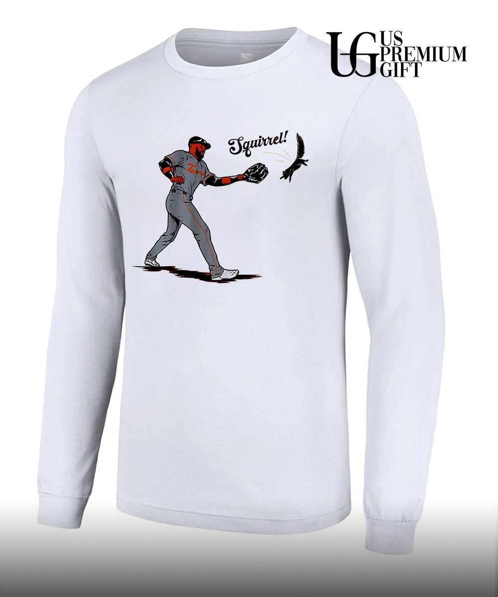 Squirrel Leody Taveras Baltimore Orioles baseball shirt