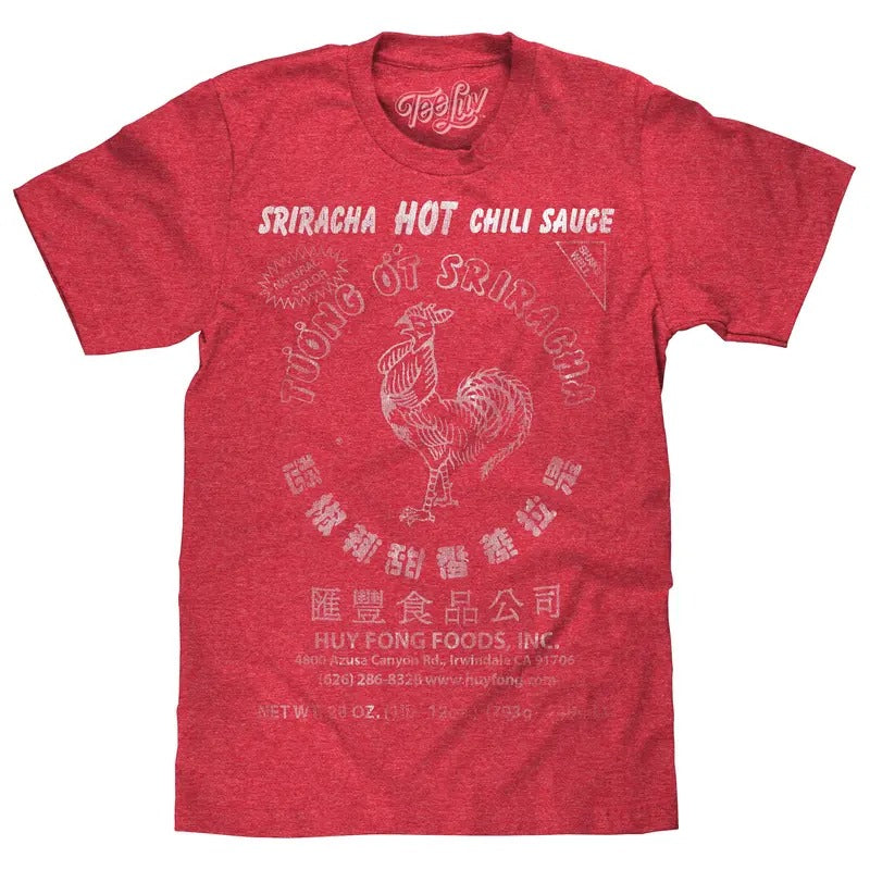 Sriracha Label T-Shirt - Red Hoodie, Sweatshirt | UrbanDripWear.com