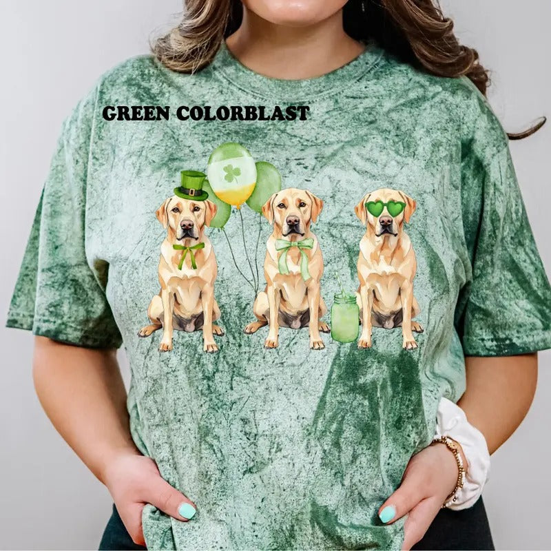 St. Patty's Day Yellow Lab Shirt ~ Unisex Apparel Relaxed Fit Printed In The USA Clothing Womenswear Casual Comfort...