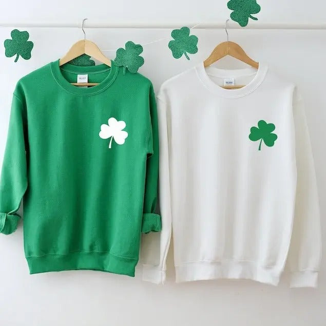 St. Patrick's Day Sweatshirt for Women Lucky Shamrock Long Sleeve Shirt 100% Cotton with Clover Print Pullover Tops...