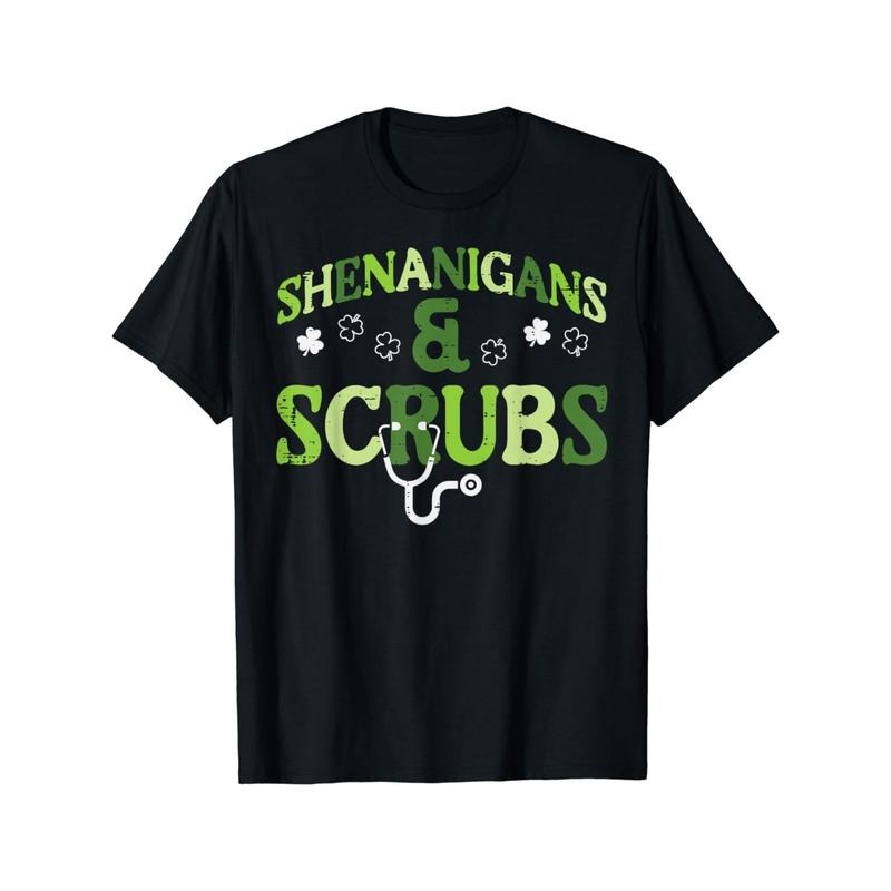 St. Patrick's Day Nurse T-Shirt, 100% Cotton Crew Neck Tee