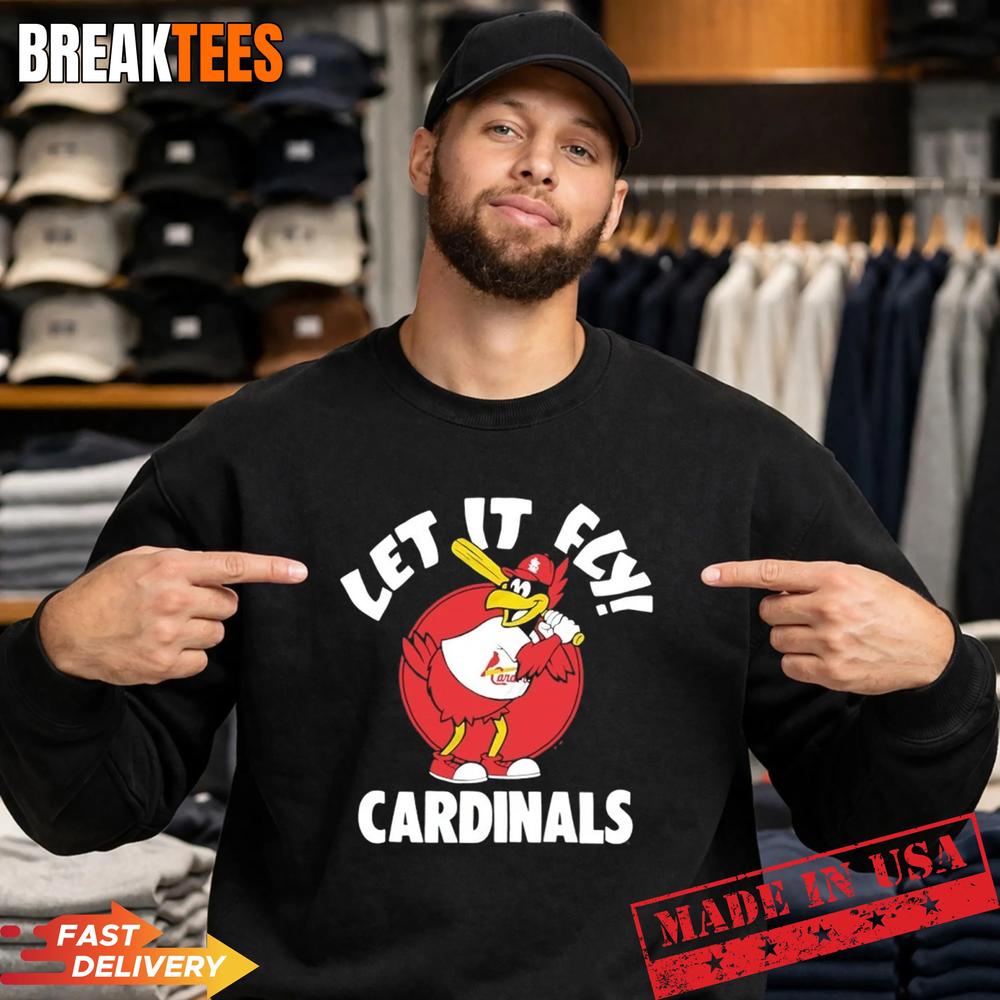 St. Louis Cardinals Fredbird Baseball Let It Fly Mascot Shirt