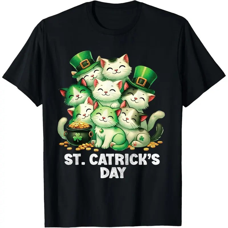 St Patricks Catricks Day Cats Saint Pattys Women Men Kids T-Shirt made in USA Hoodie, Sweatshirt | UrbanDripWear.com