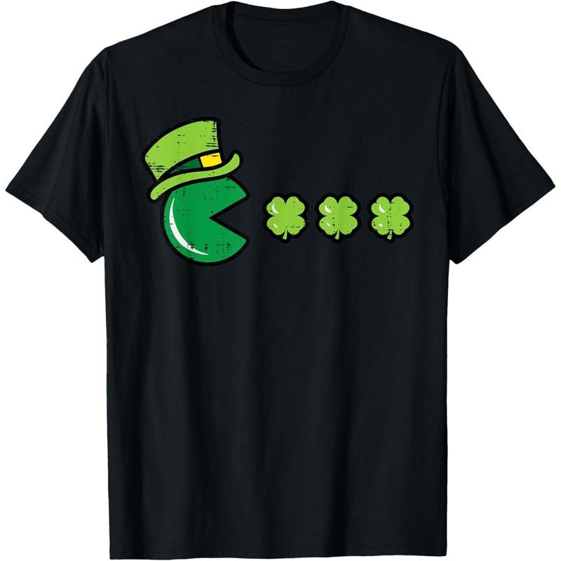 St Patricks Day Eating Shamrock Retro Gamer Men Boys Kids T-Shirt style 02 Hoodie, Sweatshirt | UrbanDripWear.com