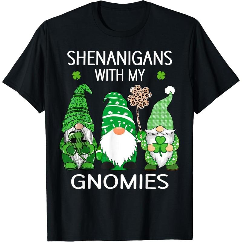 St Patricks day lucky Shamrock leopard gnomes Irish women T-Shirt Hoodie, Sweatshirt | UrbanDripWear.com
