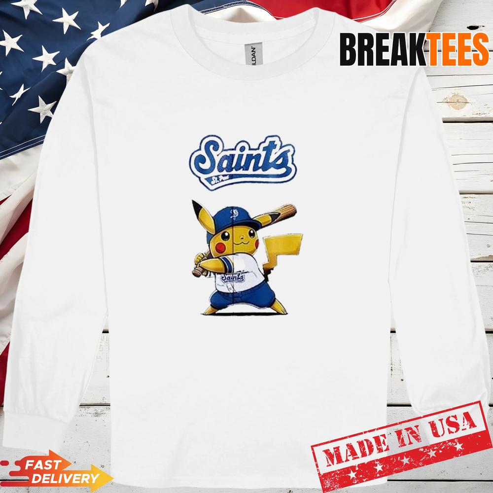 St Paul Saints x Pokemon Pikachu Baseball T-Shirt