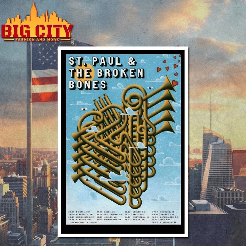 St. Paul & The Broken Bones EU 2026 Tour Poster Shirt