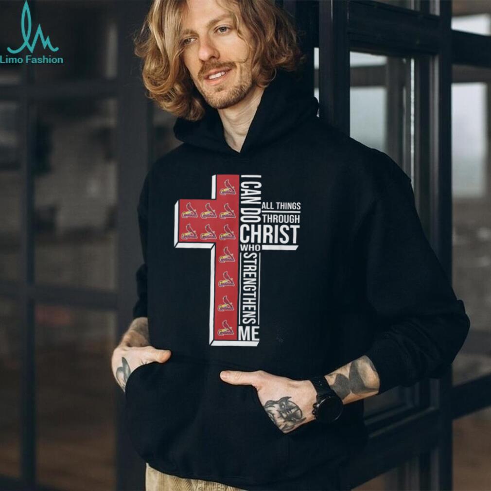 St. Louis Cardinals Baseball Cross “I Can Do All Things Through Christ” T Shirt