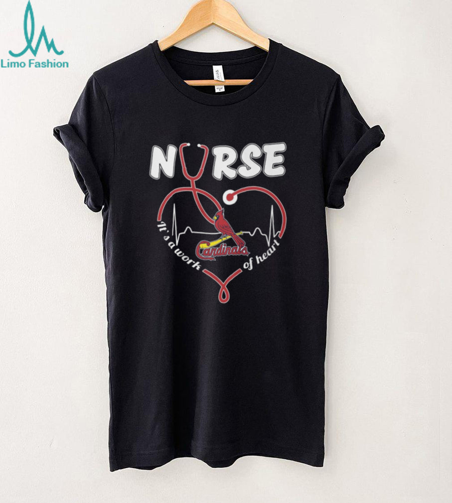 St. Louis Cardinals Nurse It’s A Work Of Heart Stethoscope T Shirt