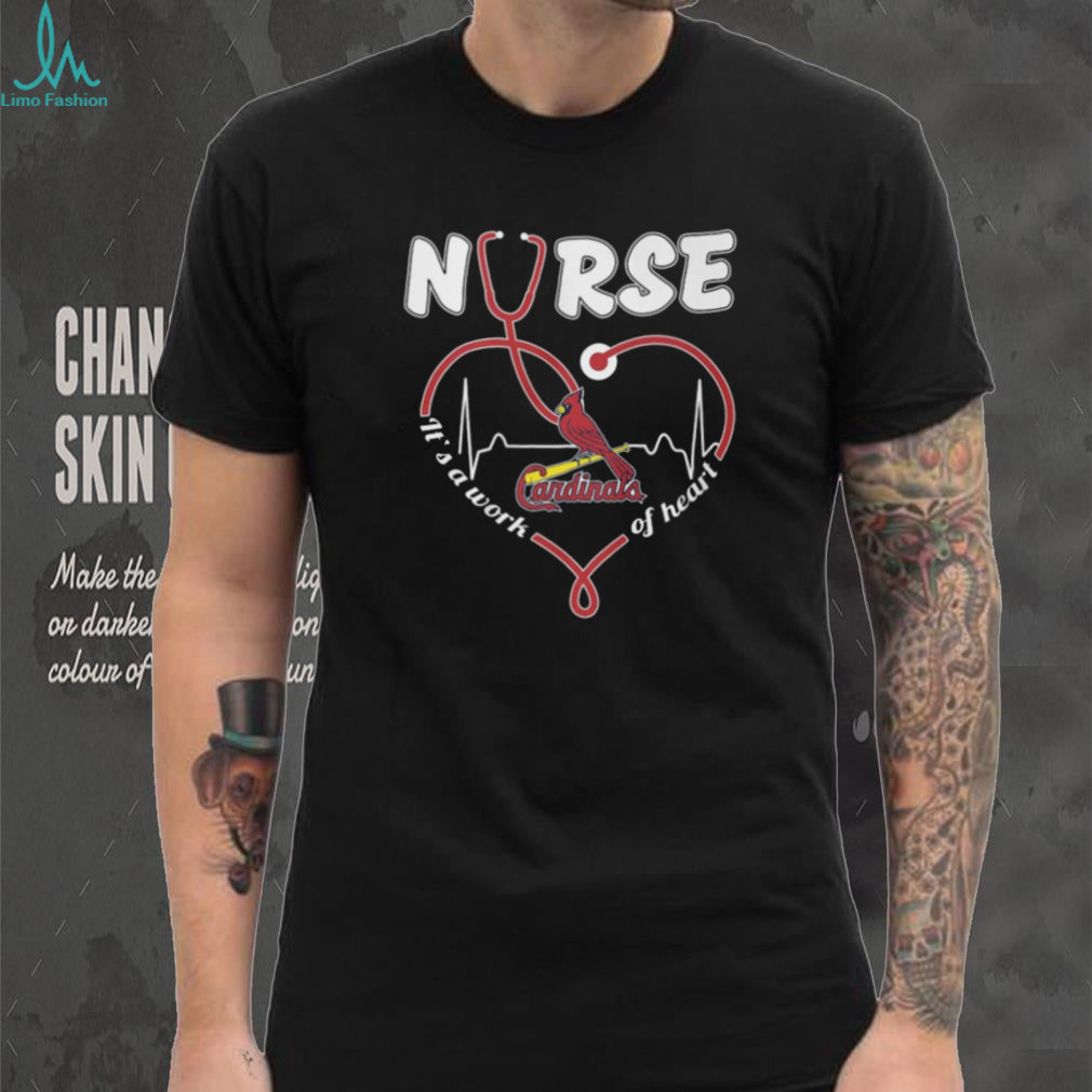 St. Louis Cardinals Nurse It’s A Work Of Heart Stethoscope T Shirt