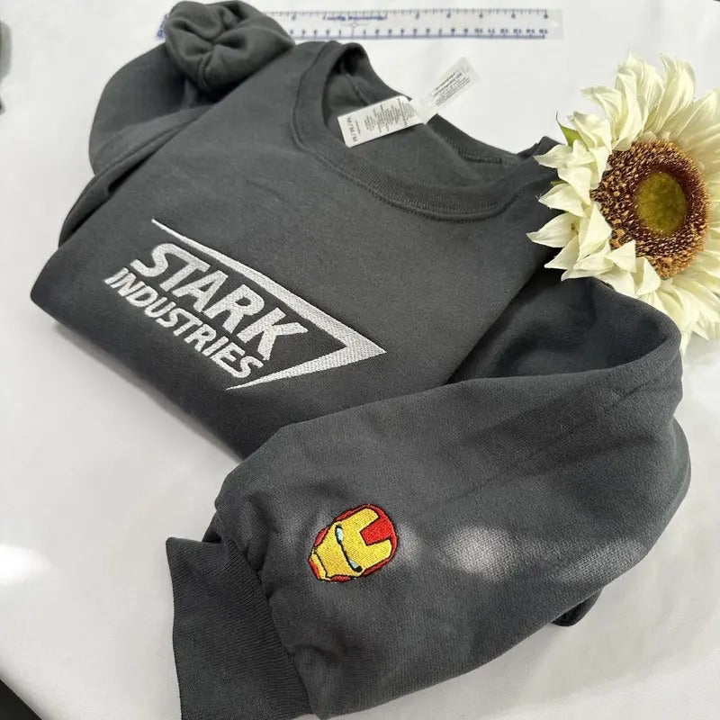 Stark Industries Embroidered sweatshirt; Cotton Casual embroidered crewneck T-Shirts, Hoodie | UrbanDripWear.com