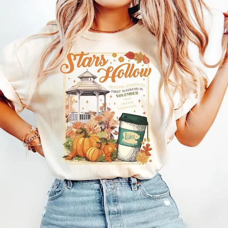 Stars Hallow Shirt, Gilmore Girls Shirt, Fall Vibes Shirt,Luke's Diner Coffee, shirt trend 2025 Hoodie, Sweatshirt