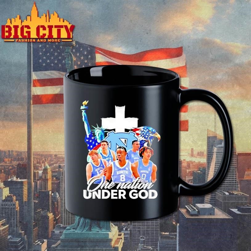 Statue Of Liberty Eagle And North Carolina Tar Heels Players One Nation Under God Shirt