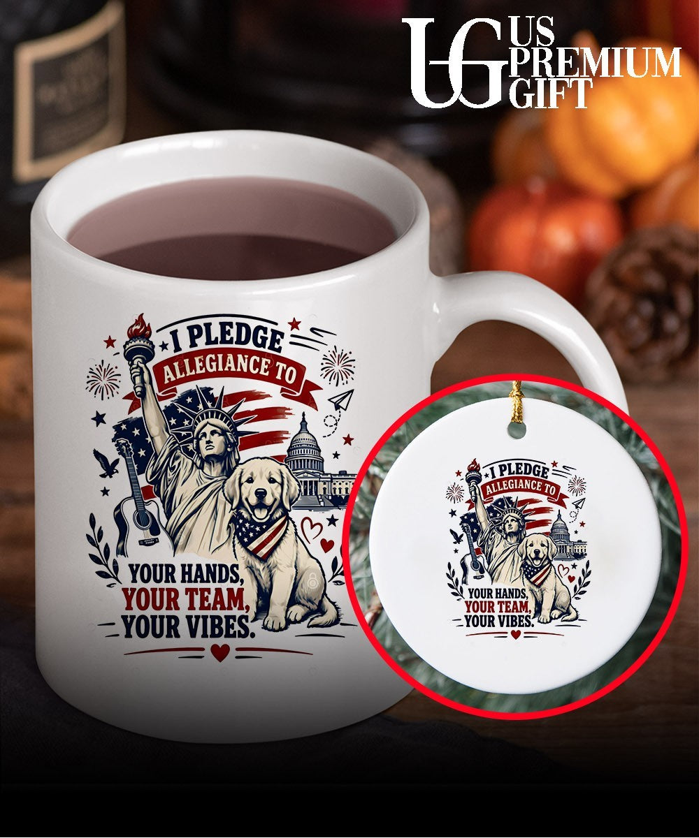 Statue of Liberty Golden Retriever I Pledge Allegiance to Your Hands Your Team shirt